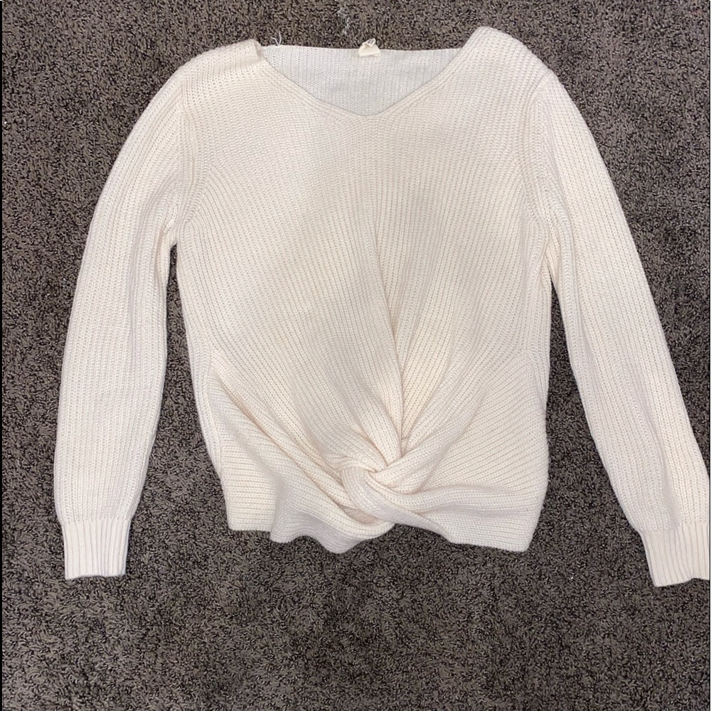 Knot front sweater